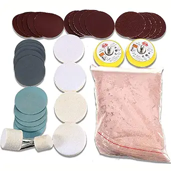 Glass Polishing Kit, 34pcs/Set Glass Scratch Remover, Window Windscreen Scratch Repair Kit with Ceri
