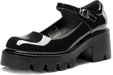 DREAM PAIRS Women's Mary Janes Shoes Platform Dress Low Heel Chunky Pumps Round Toe Ankle Strap Pump