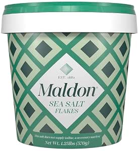 Maldon Salt, Sea Salt Flakes, 20 oz (570 g), Resealable Tub, Kosher, Natural, Handcrafted, Gourmet, 
