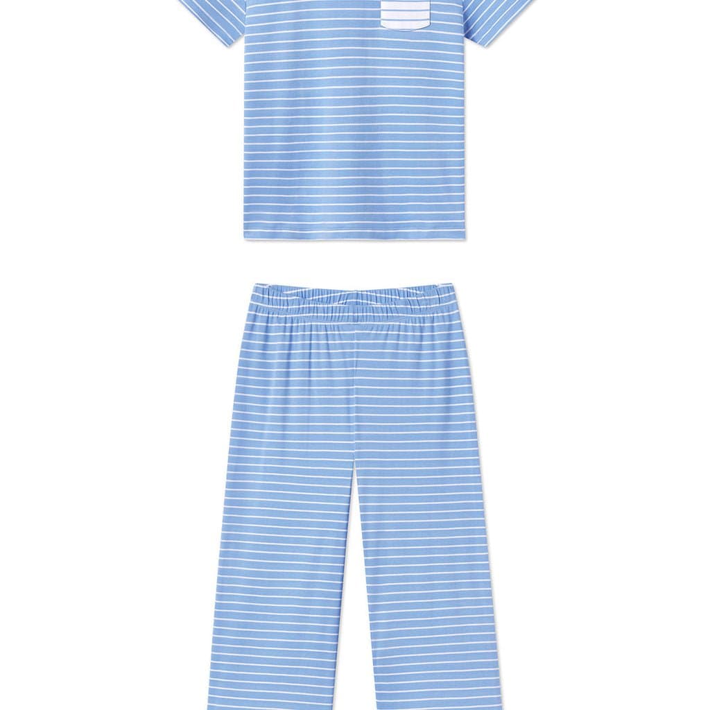 Pima Crew Wide Leg Pajama Set